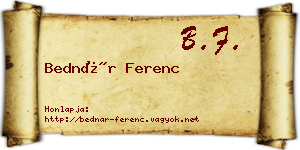 Bednár Ferenc névjegykártya